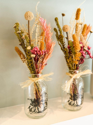 Vaso Sepulcro com Arranjo Desidratado