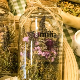 Pote Hermético com arranjo de flores desidratadas - Frases